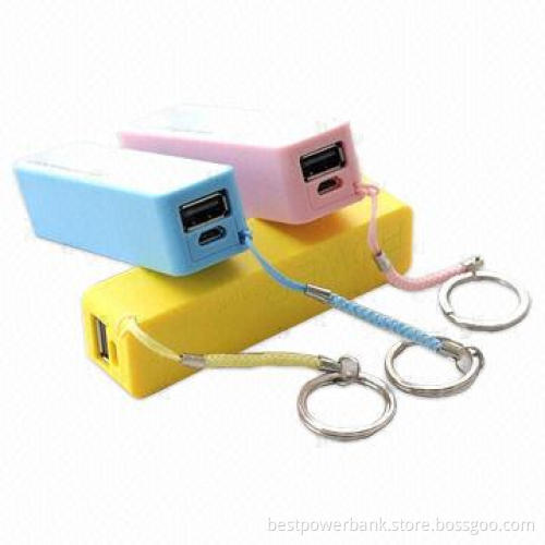 Mini USB Lipstick-shaped Power Banks with Key Chain, Easy to Carry, 5V DC, 1,000mA Input